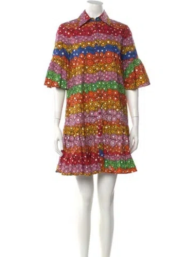 Pre-owned La Doublej Floral Print Mini Dress In Red/yellow