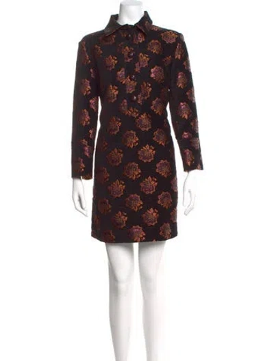 Pre-owned La Doublej Floral Print Mini Dress W/ Tags In Black