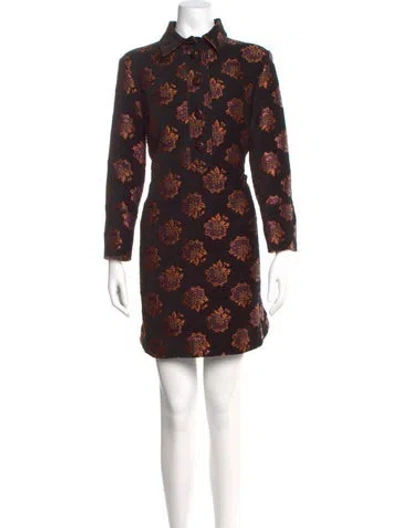 Pre-owned La Doublej Floral Print Mini Dress W/ Tags In Black