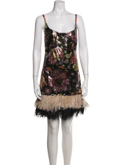 Pre-owned La Doublej Floral Print Mini Dress W/ Tags In Black