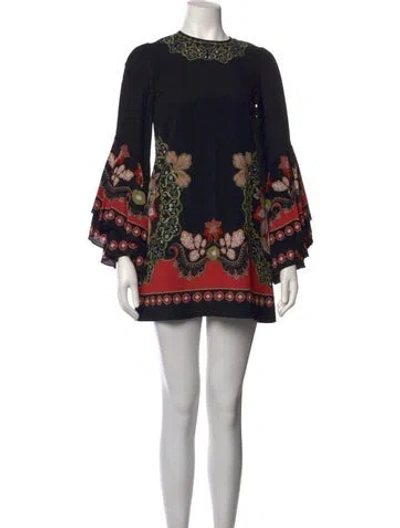 Pre-owned La Doublej Floral Print Mini Dress W/ Tags In Black