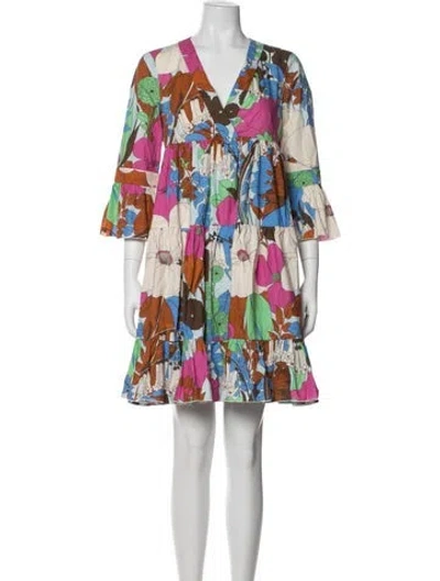 Pre-owned La Doublej Floral Print Mini Dress W/ Tags In Blue