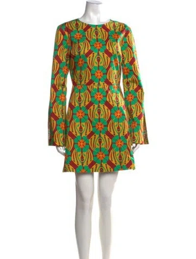 Pre-owned La Doublej Floral Print Mini Dress W/ Tags In Green