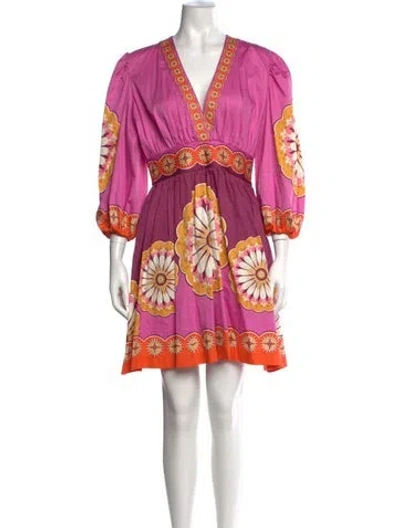 Pre-owned La Doublej Floral Print Mini Dress W/ Tags In Pink