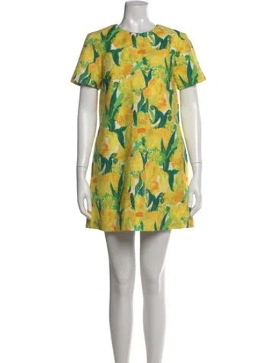 Pre-owned La Doublej Floral Print Mini Dress W/ Tags In Yellow
