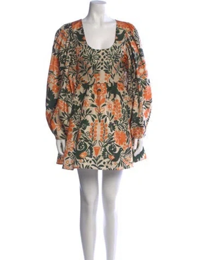 Pre-owned La Doublej Floral Print Mini Dress W/ Tags In Yellow