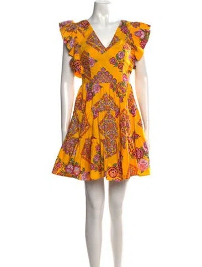 Pre-owned La Doublej Floral Print Mini Dress W/ Tags In Yellow