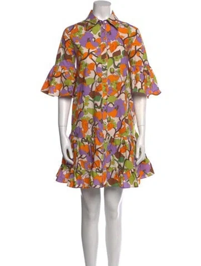 Pre-owned La Doublej Floral Print Mini Dress In White