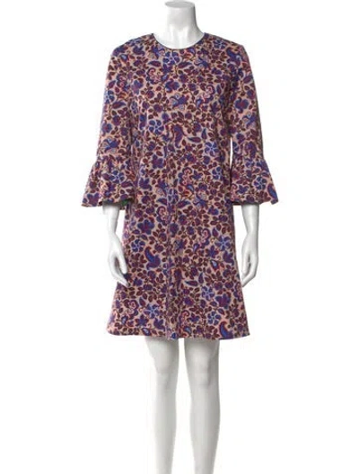 Pre-owned La Doublej Floral Print Mini Dress In White