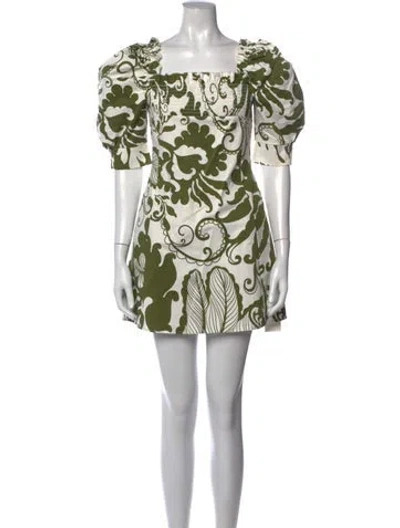 Pre-owned La Doublej Floral Print Mini Dress In White