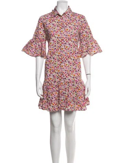 Pre-owned La Doublej Floral Print Mini Dress In White