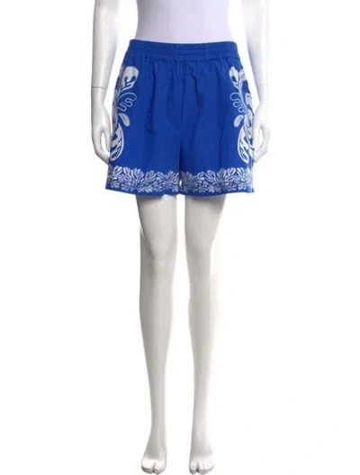 Pre-owned La Doublej Floral Print Mini Shorts In Blue