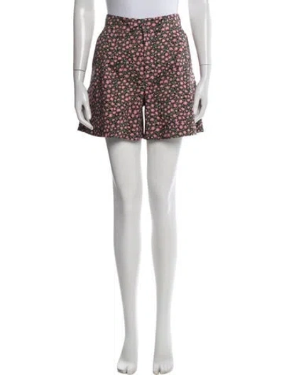 Pre-owned La Doublej Floral Print Mini Shorts In Pink