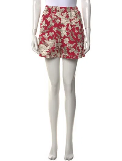 Pre-owned La Doublej Floral Print Mini Shorts In Pink