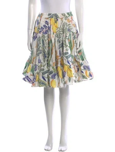 Pre-owned La Doublej Floral Print Mini Skirt In Neutral