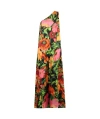 La Doublej Roy Floral One-shoulder Maxi Silk Twill Dress In Multicolor
