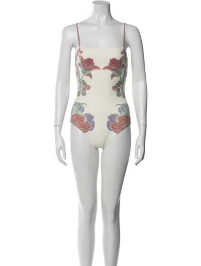 Pre-owned La Doublej Floral Print One-piece In Multi