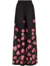 La Doublej Floral-print Palazzo Pants In Black