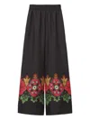 La Doublej Printed Silk Twill Palazzo Pants In Gold