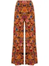 La Doublej Floral-print Palazzo Pants In Orange