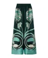 La Doublej La Double J Printed Silk-twill Palazzo Trousers In Blue