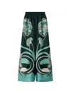 La Doublej La Double J Printed Silk-twill Palazzo Trousers In Green