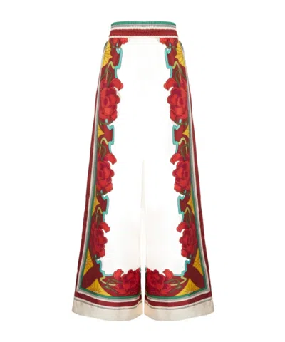 La Doublej Floral-print Palazzo Trousers In Multi
