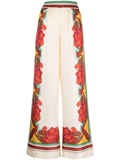 La Doublej Floral-print Palazzo Trousers In Foulard Liberty Piazzato