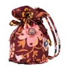 La Doublej Patterned Bucket Bag With Ruffle Details In Brown
