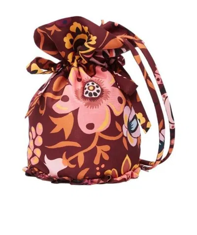LA DOUBLEJ LA DOUBLEJ FLORAL PRINT DRAWSTRING BUCKET BAG