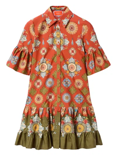LA DOUBLEJ FLORAL-PRINT RUFFLED DRESS