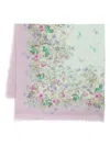 La Doublej Floral-print Scarf In Green