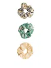 La Doublej Floral-print Scrunchies Set In Neutrals