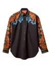 La Doublej Floral-print Shirt In Animal Print