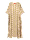 La Doublej La Double J Muumuu Printed Silk-twill Maxi Dress In Brown