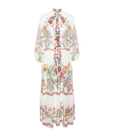 LA DOUBLEJ FLORAL-PRINT SILK MAXI DRESS