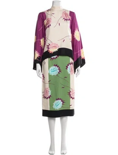 Pre-owned La Doublej Floral Print Skirt Set W/ Tags In Multicolor
