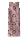 La Doublej Floral-print Sleeveless Midi Dress In Pink