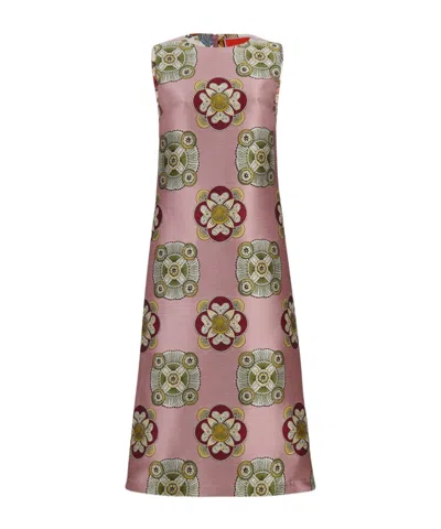 LA DOUBLEJ FLORAL-PRINT SLEEVELESS MIDI DRESS