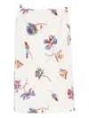 La Doublej Floral-print Straight Skirt In White