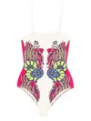 La Doublej Floral Print Swimsuit In Multi