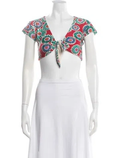 Pre-owned La Doublej Floral Print Top W/ Tags In Pink