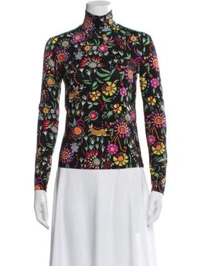 Pre-owned La Doublej Floral Print Turtleneck Top In Multi