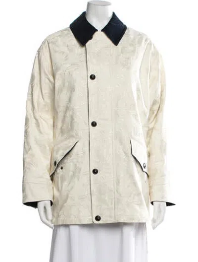 Pre-owned La Doublej Floral Print Utility Jacket In Yellow