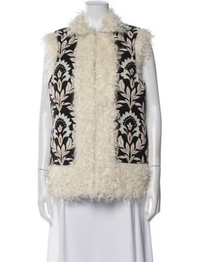 Pre-owned La Doublej Floral Print Vest In Black