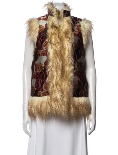 Pre-owned La Doublej Floral Print Vest In Neutrals