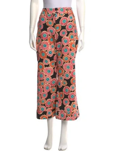 Pre-owned La Doublej Floral Print Wide Leg Pants In Multi