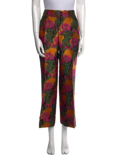 Pre-owned La Doublej Floral Print Wide Leg Pants In Multi