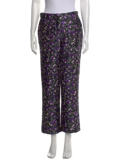 Pre-owned La Doublej Floral Print Wide Leg Pants In Multi