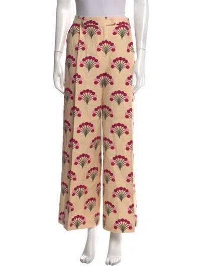 Pre-owned La Doublej Floral Print Wide Leg Pants In Multi